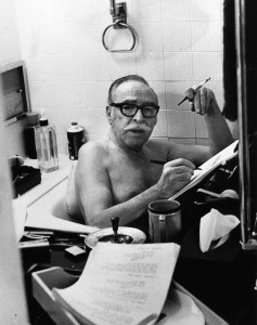 Screenwriter Dalton Trumbo often banged out his scripts at night from the bathtub.
