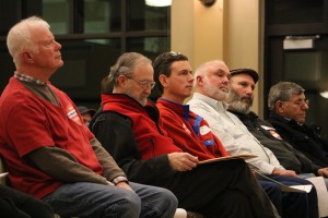 A group listens to the public testimony. Photo by Maddi Eliot.