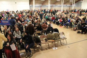An estimated 1,000 people attended Democratic caucus at the Bonner County Fairgrounds on Tuesday. Photo by Ben Olson.