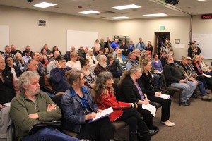 Over 90 people were in attendance at Tuesday’s Commissioner’s meeting. Photo by Ben Olson.