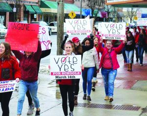 Levy supporters hold a parade just days before the vote. Photo by Clint Nicholson.