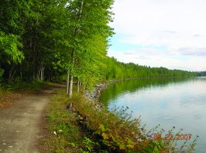The Pend d’Oreille Bay Trail stretches for 1.5 miles along the shorelines of Lake Pend Oreille